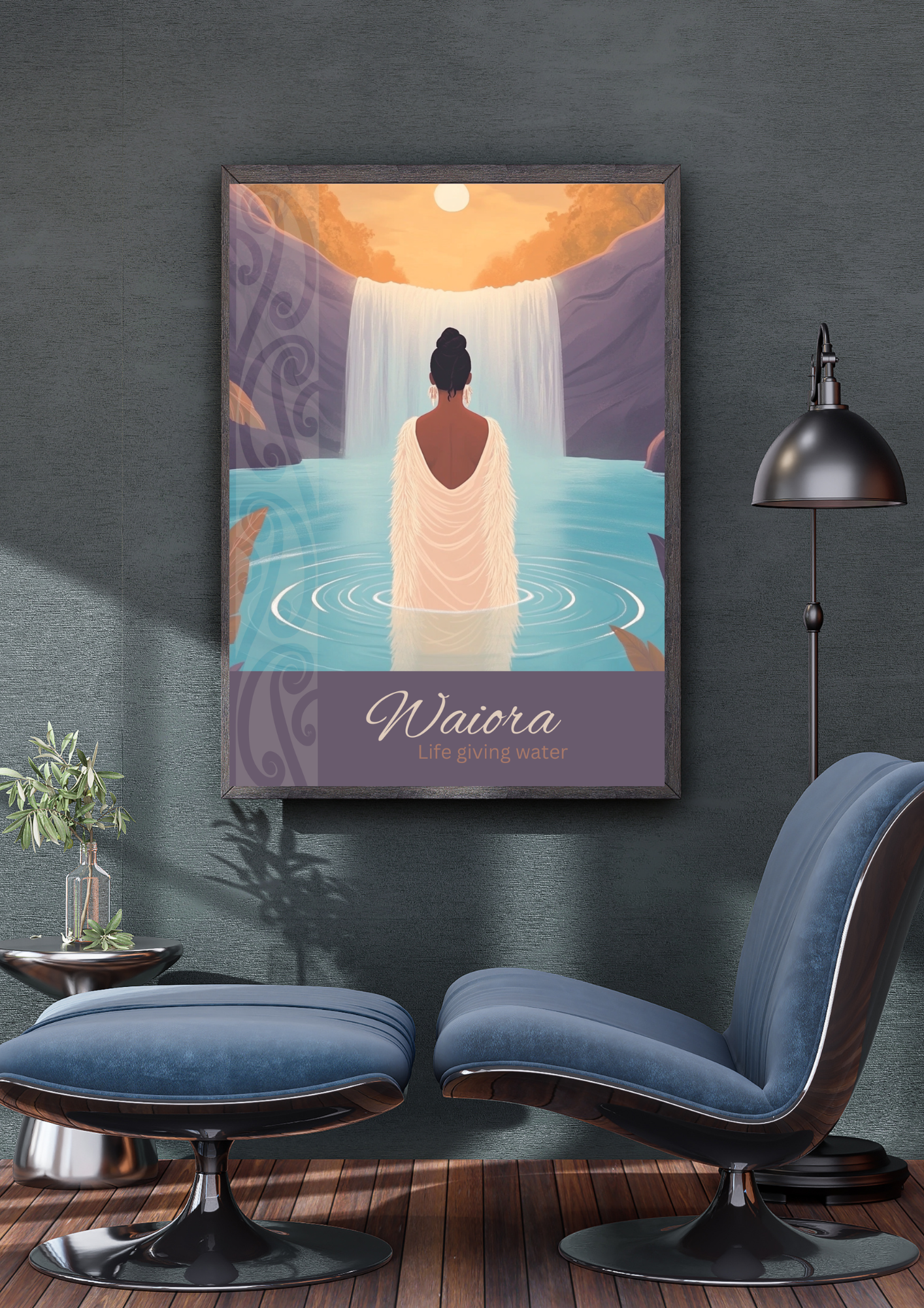 Waiora Māori Art Print – Aotearoa Life-Giving Water Poster