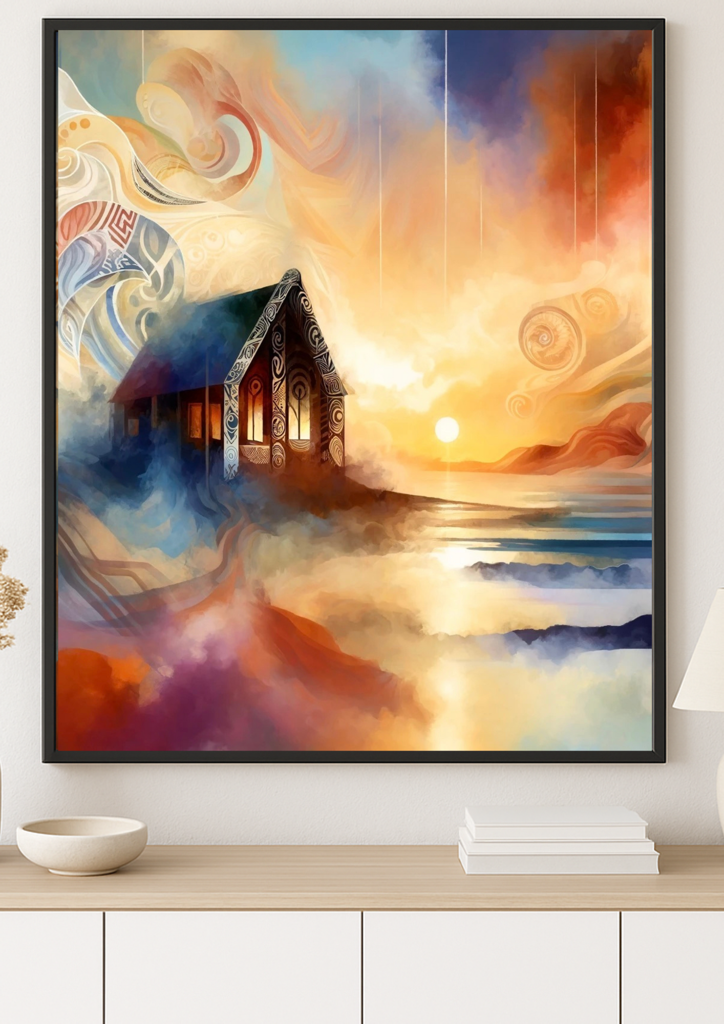 Wharenui at Sunrise – Aotearoa Dreamscape