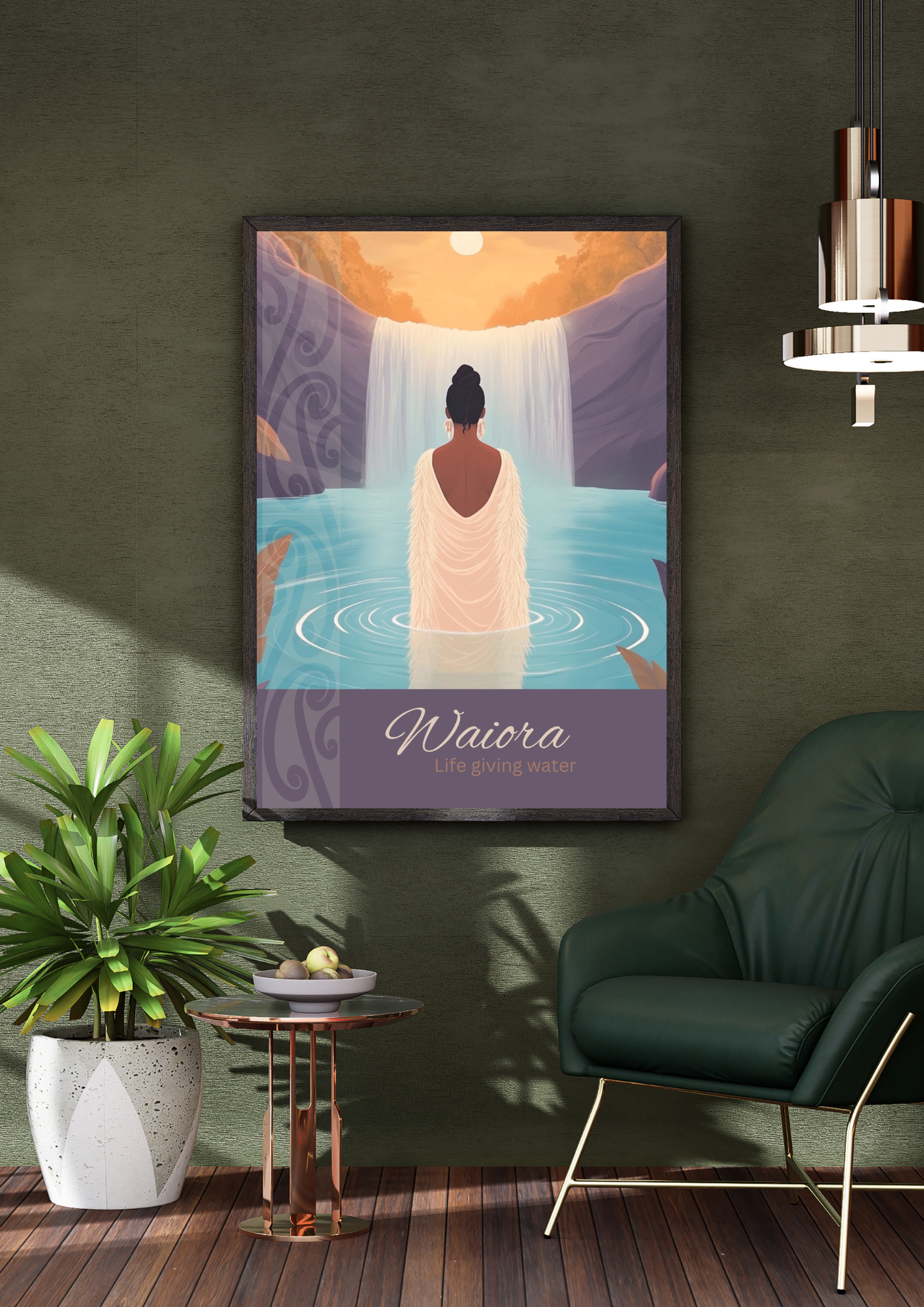 Waiora Māori Art Print – Aotearoa Life-Giving Water Poster